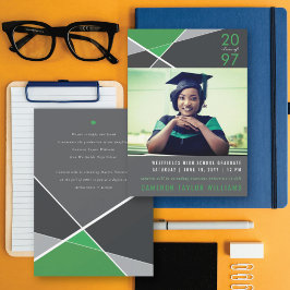 Anúncio Cor Geométrica Moderna Bloqueia Graduação Geográfi