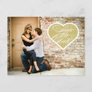 Anúncio Coração   Cartão postal de Foto Save the Date