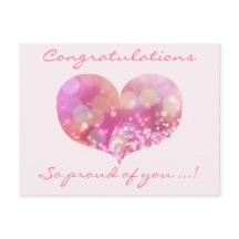 Coração Rosa | Cartão postal para a graduação de P