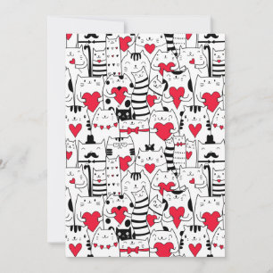 Anúncio Coração Vermelho de Gato Branco Preto
