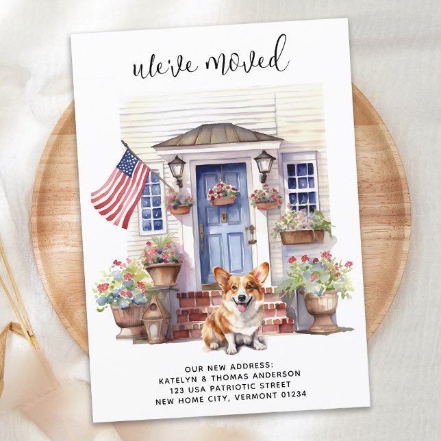 Anúncio Corgi Dog Pet Personalizado Patriótico em Moviment (Criador carregado)