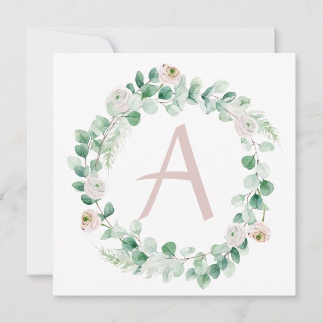 Anúncio Coroa de peônia de primavera com letra personalizá (Frente)