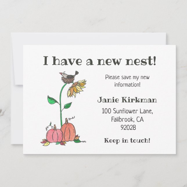 Anúncio Cortar no Ninho com Pumpkins Caindo Novo Endereço (Frente)