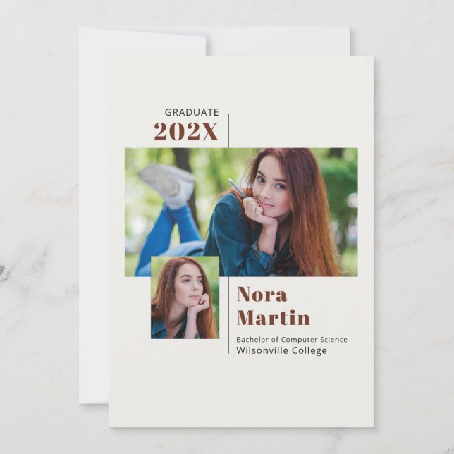 Anúncio Creme Auburn de Formandos simples (Frente)