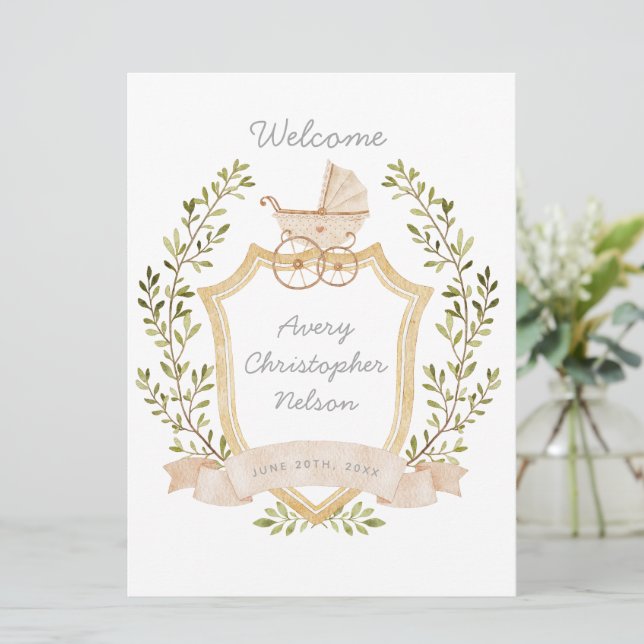 Anúncio Crest de Carruagem bebê | Sinal neutro do hospital (Em pé/Frente)