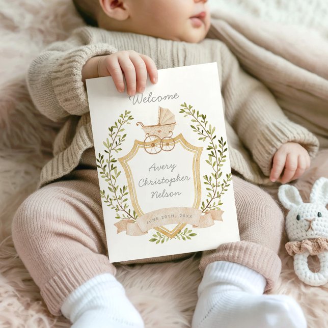 Anúncio Crest de Carruagem bebê | Sinal neutro do hospital (Criador carregado)