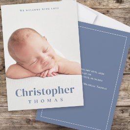 Anúncio Cuta Clássica Mínima Simples do Bebê Azul