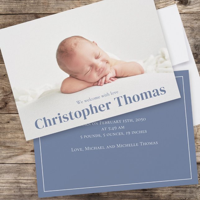 Anúncio Cuta Clássica Mínima Simples do Bebê Azul (Criador carregado)