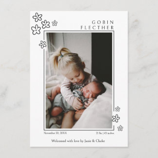 Anúncio Cute Flower Doodle Newborn Photo Birth