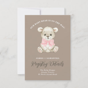 Anúncio Cute Watercolor Baby Bear Pink Arco Gift Registro
