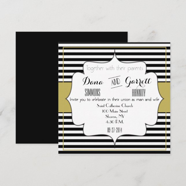 Anúncio da Cerimônia do Conjunto Gatsby Gold Weddi (Frente/Verso)
