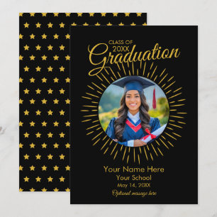 Anúncio da Estrela de Graduação de Fotos (Preto e