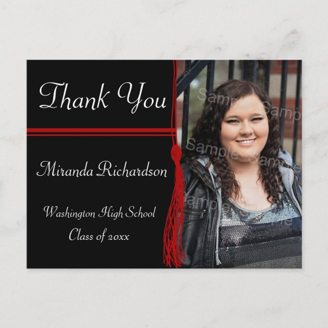 Anúncio da Festa de formatura Vermelha e Preta do  (Frente)