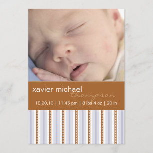 Anúncio da foto do bebé da listra azul do duende