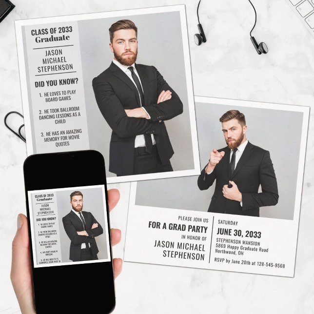 Anúncio da graduação de fatos divertidos 2 foto-mo (Criador carregado)