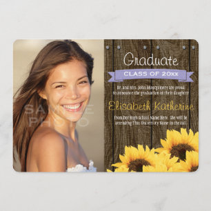 Anúncio da graduação do girassol da lavanda