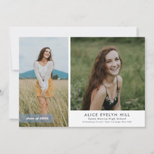 Anúncio da graduação do quadro dobro