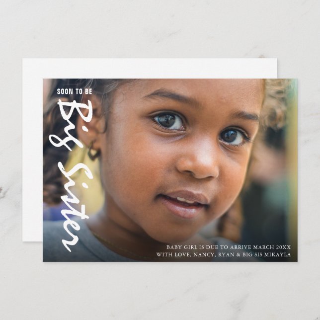 Anúncio da Gravidez da Irmã Grande (Frente/Verso)