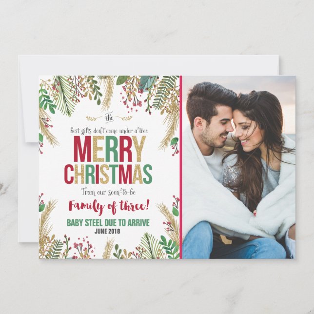 Anúncio da gravidez de Natal Cartão de Natal (Frente)