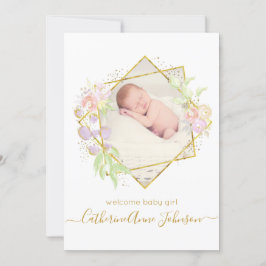 Anúncio da Moderna Simples Watercolor Baby Girl