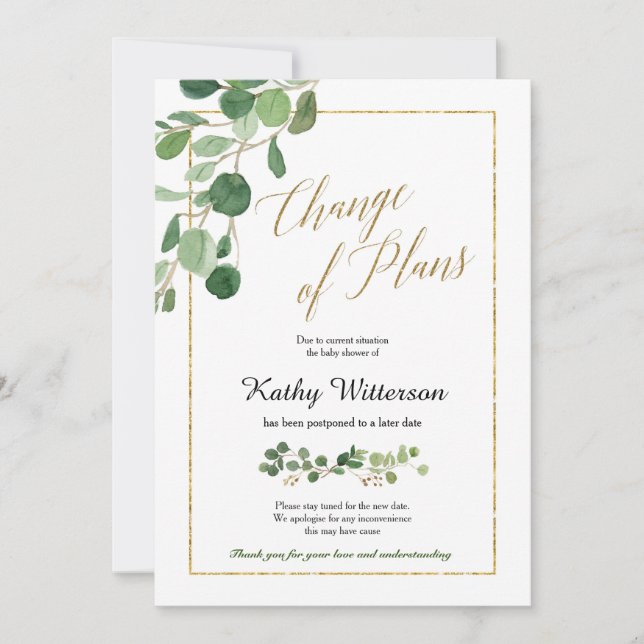 Anúncio da Mudança Verde de Planos (Frente)