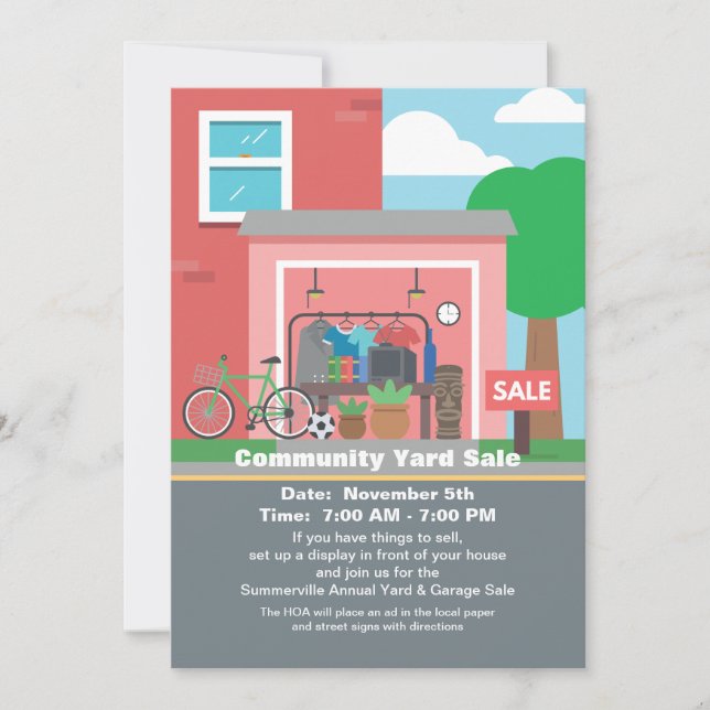 Anúncio da venda de garagem (Frente)