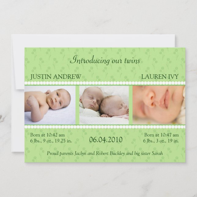 Anúncio das gêmeas da Pérola Verde (Frente)