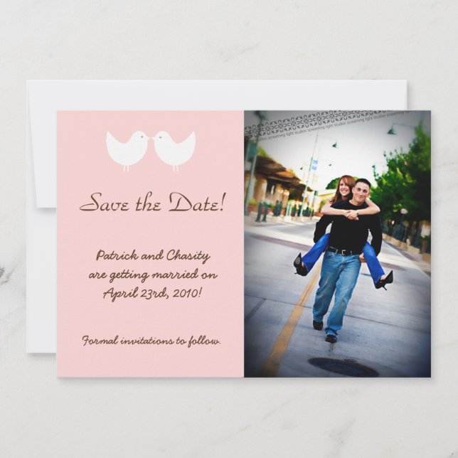 Anúncio de 5x7 com Foto de 2 Pássaros de Amor para (Frente)
