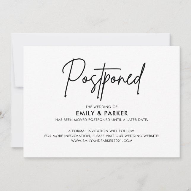 Anúncio de Adiamento (Frente)