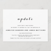 Anúncio de adiamento de casamento