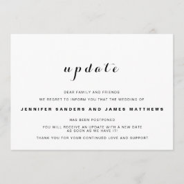 Anúncio de adiamento de casamento