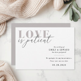 Anúncio de Adiamento de Casamento Amor é Paciente