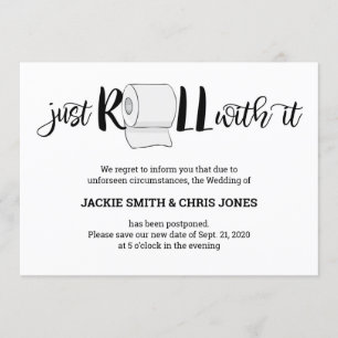 Anúncio de adiamento de casamento - Apenas rodar
