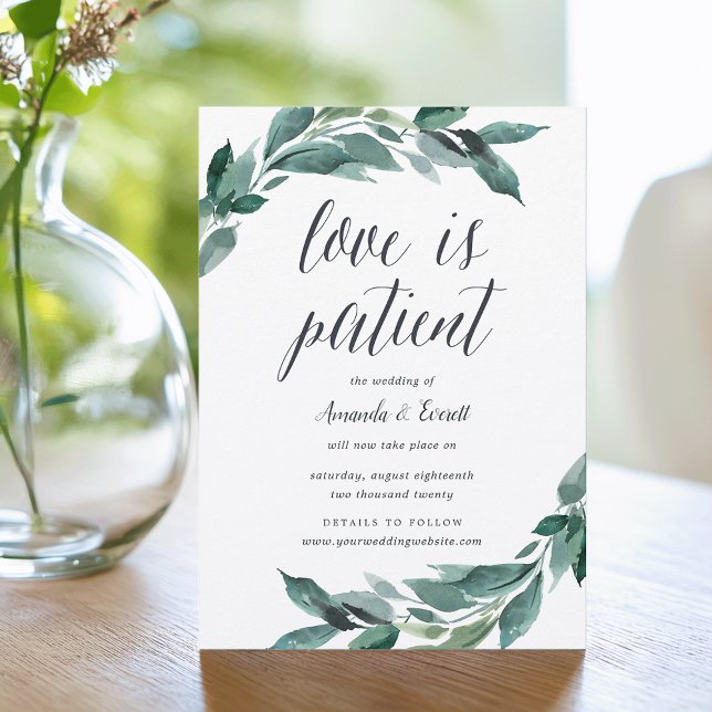 Anúncio de adiamento de casamento de foliagem do A (Criador carregado)