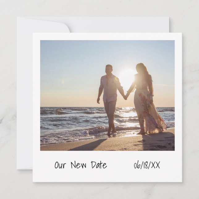 Anúncio de Adiamento de Casamento em Foto Instantâ (Frente)
