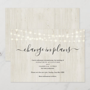 Anúncio de Adiamento de Casamento Rústico