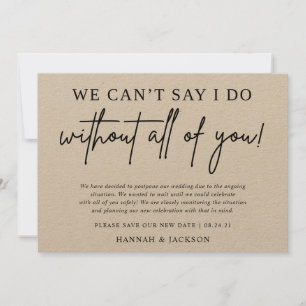 Anúncio de Adiamento de Casamento Salvar Nova Data