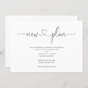 Anúncio de adiamento de casamento simples