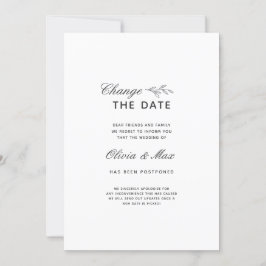 Anúncio de adiamento do casamento com mudança de d