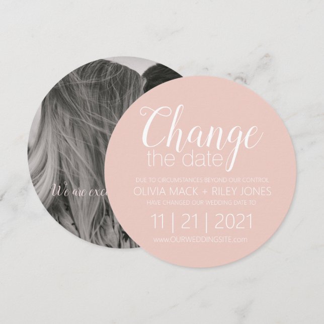 Anúncio de adiamento do casamento do novo dia de c (Frente/Verso)