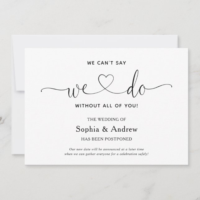 Anúncio de adiamento do casamento 'Não podemos diz (Frente)