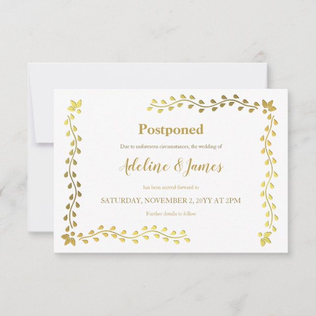 Anúncio de Adiamento Folhas de Ouro (Frente)