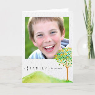 Anúncio de adoção árvore de aquarela pintada