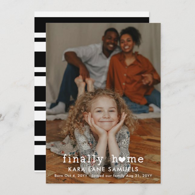 Anúncio de Adoção de Foto do Coração Finalmente em (Frente/Verso)