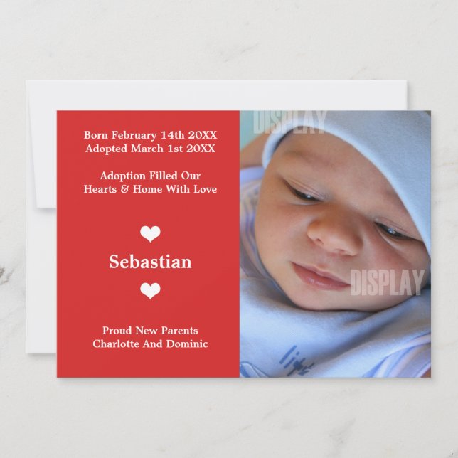 Anúncio de Adoção do Bebê do Pequeno Coração (Frente)