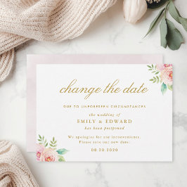 Anúncio de Alteração de Data de Casamento com Flor