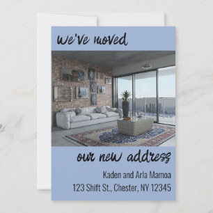 Anúncio de alteração de endereço de foto editável