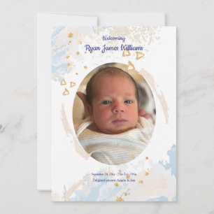 Anúncio de aniversário de boas-vindas do Baby Boy