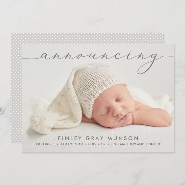 Anúncio de Anúncios de Foto do Bebê (Frente/Verso)