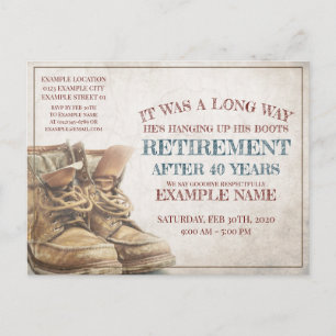 Anúncio de aposentação com botas antigas